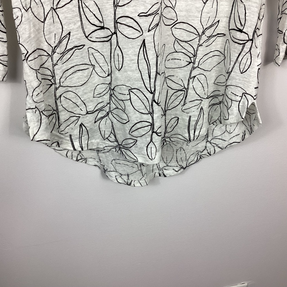 Cynthia Rowley Linen Top With Leaves Size Medium - Picture 3 of 6